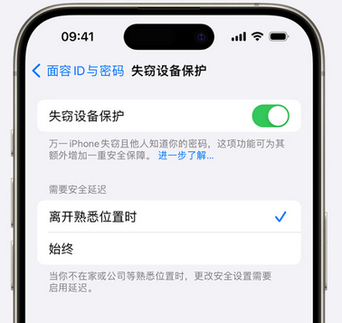 深圳苹果手机维修分享iOS17'失窃设备保护'功能是什么？ 